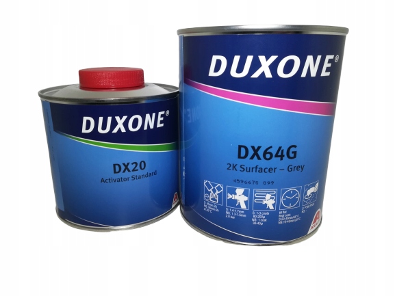 DUXONE DX64G + DX20 PODKŁAD SZARY UTWARDZACZ 2.5L