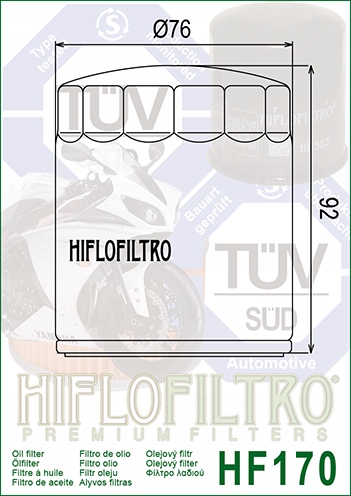 Filtr oleju HF170C HF170 HARLEY DAVIDSON Sportster - obrazek 2