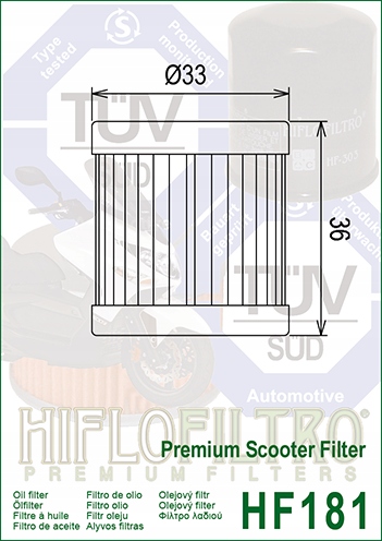 Filtr oleju HF181 Cagiva Aprilia Piaggio - obrazek 2