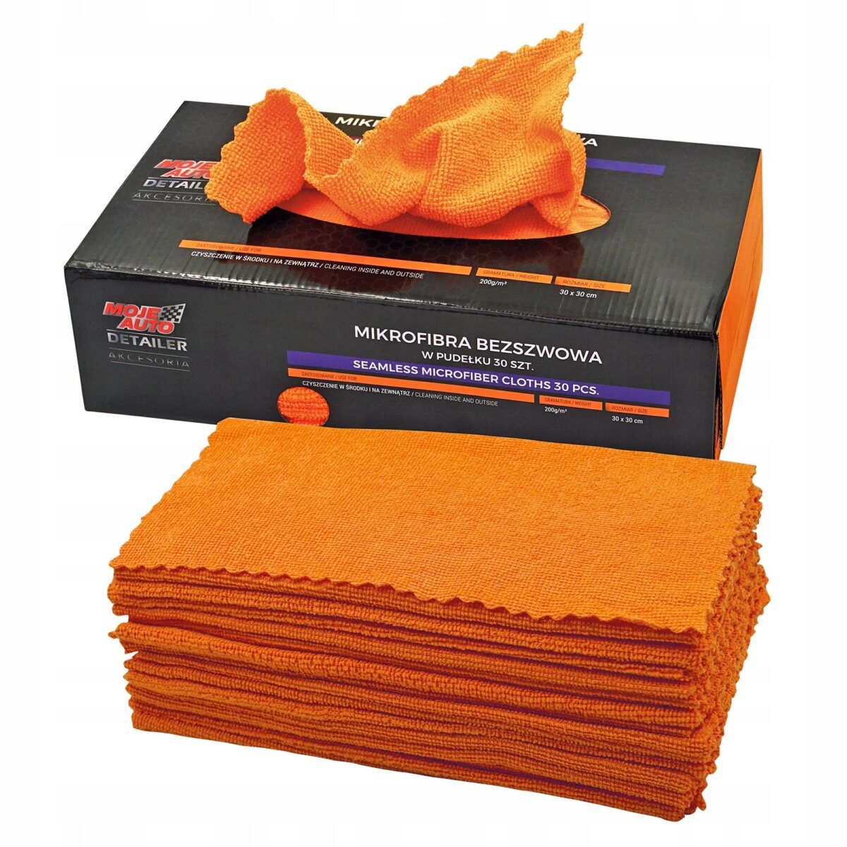 DETAILER Bezszwowa mikrofibra 30szt 30x30cm