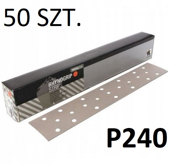 INDASA P240 PAPIER ŚCIERNY PASEK RZEP 70mm x 420mm 23H HEBEL 50 SZT.